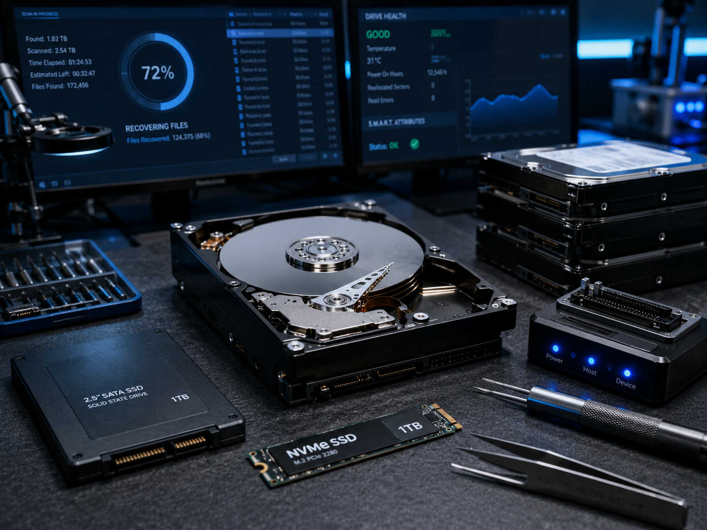 Data recovery from drives and storage devices