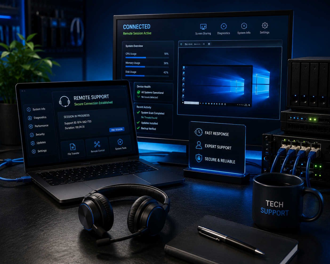 Secure remote computer support session